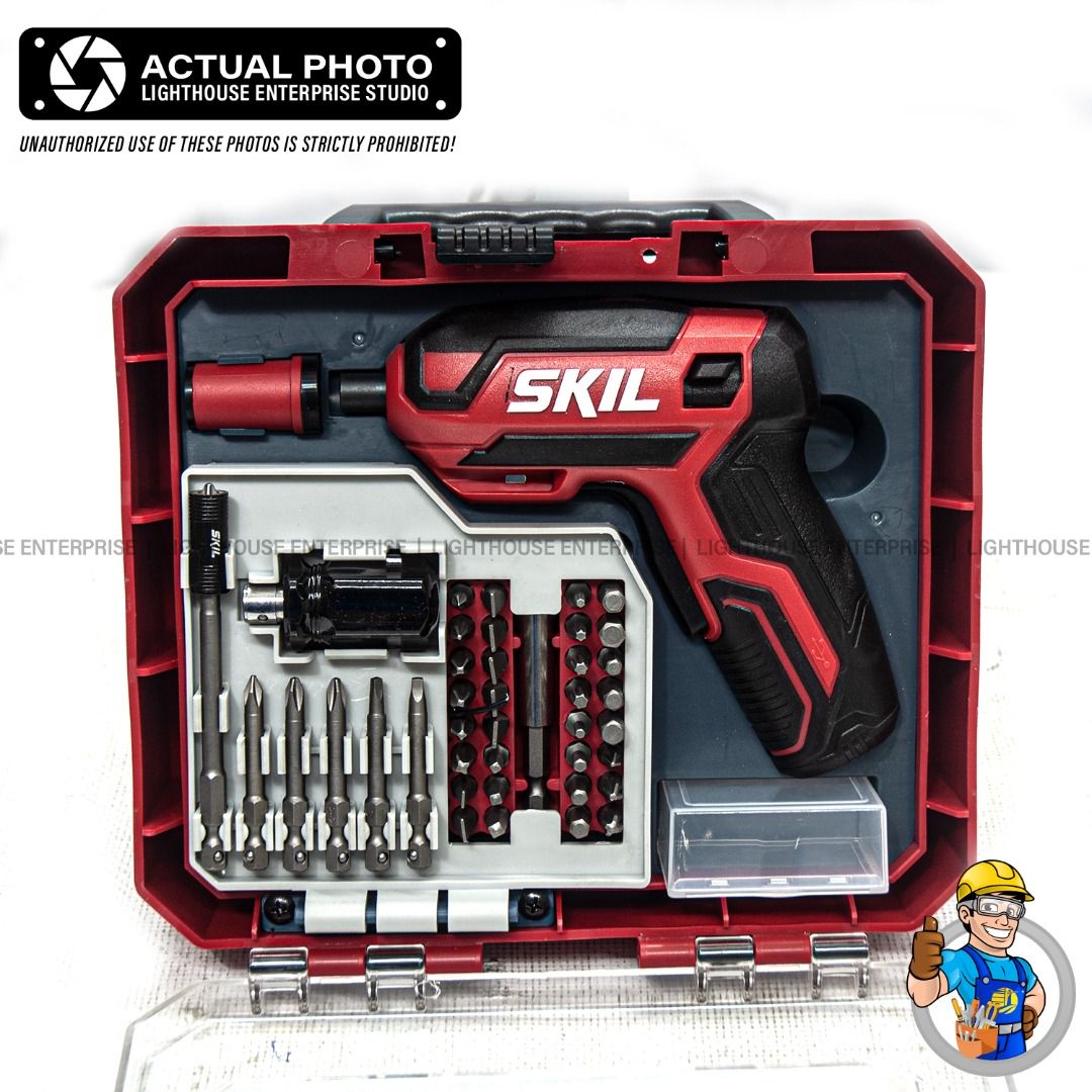 SKIL 4V Rechargeable Screwdriver with 42pcs Bit Kit (SD5618-03 ...