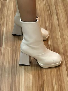 Square toe platform boots (size 34) SEE DESC!!