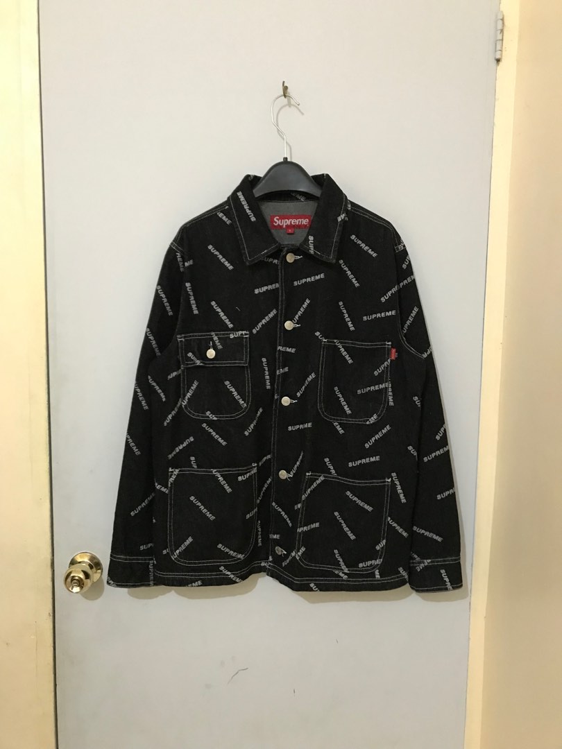 Supreme Denim Logo Chore Coat Buy Now