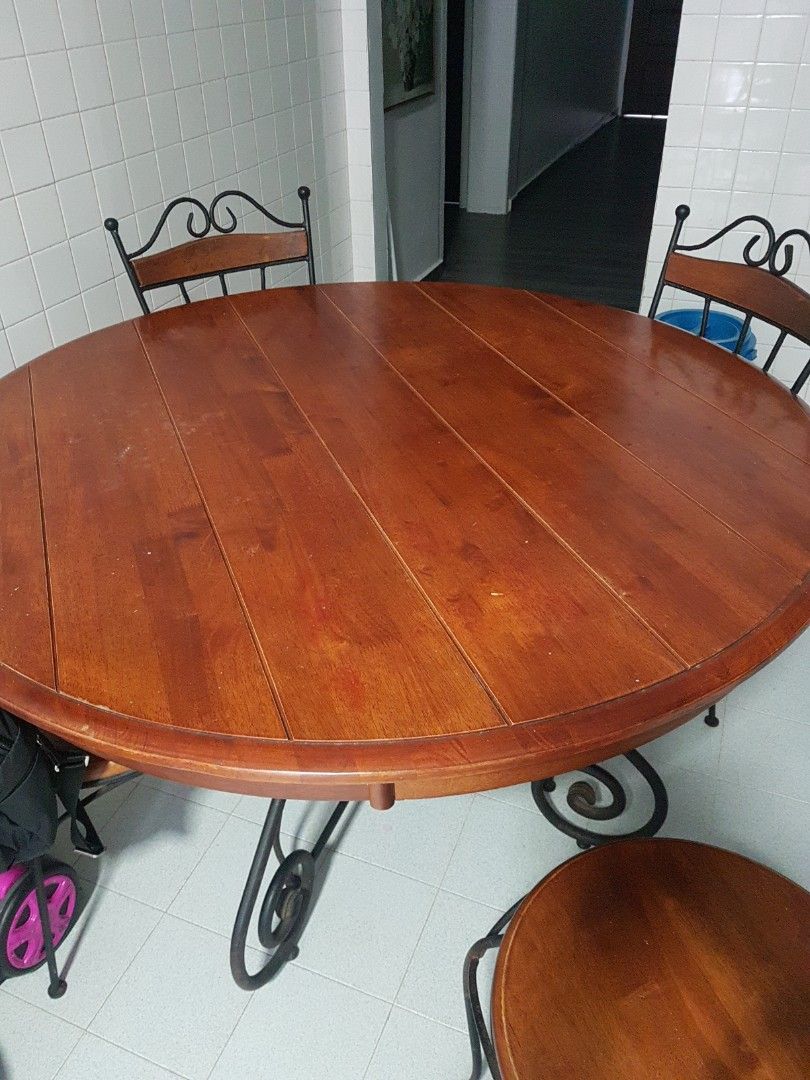 Teakwood Dining Table with 4 chairs, Furniture & Home Living, Furniture