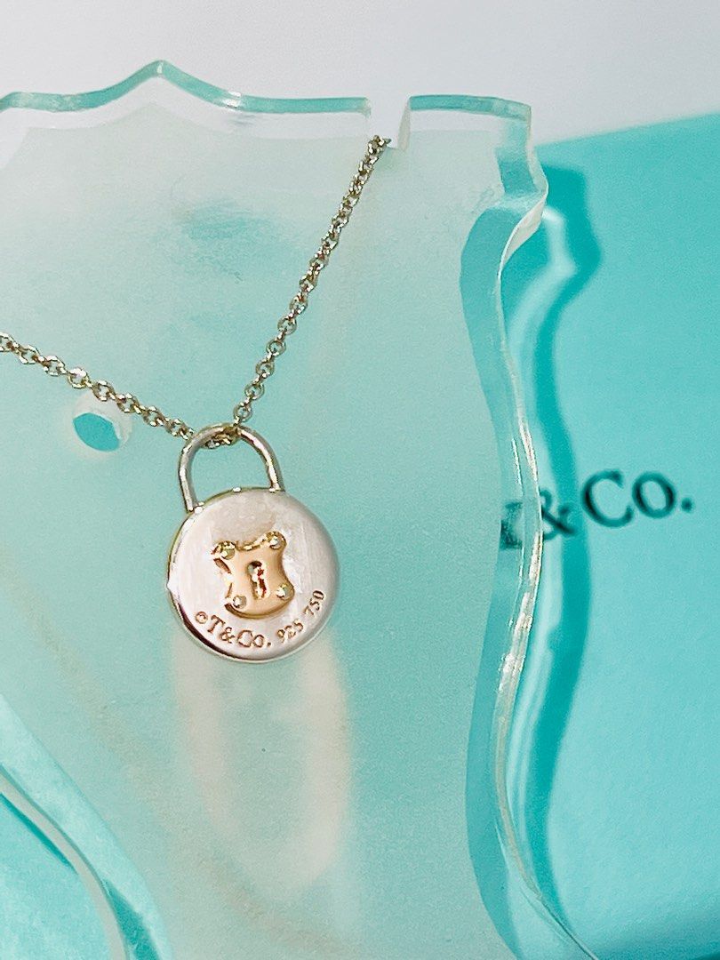 Tiffany & Co Vintage 18K Rose Gold Lock Pendant Necklace