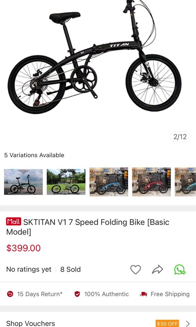 Titan folding bike price discount