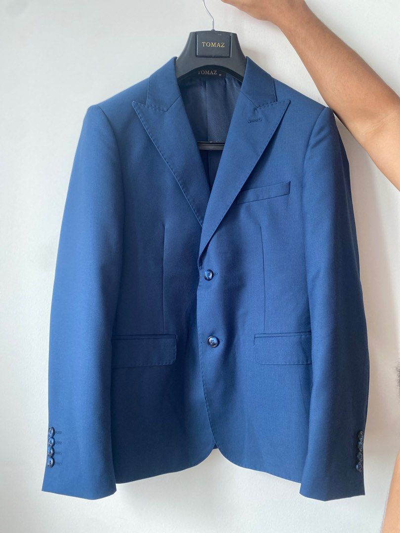TOMAZ Suit Navy, Men's Fashion, Coats, Jackets and Outerwear on Carousell