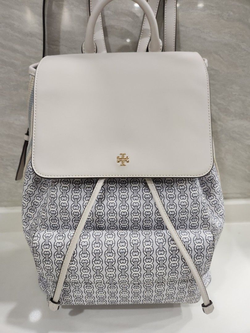 Tory Burch Gemini Link Canvas Backpack Ivory, Women's Fashion, Bags &  Wallets, Backpacks on Carousell