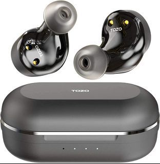 TOZO NC9 Hybrid Wireless Earbuds Active Noise Cancelling Headphones Bluetooth 5.0 Stereo in Ear Earphones, Immersive Sound Premium Deep Bass Built in 3 Mic Headset Black