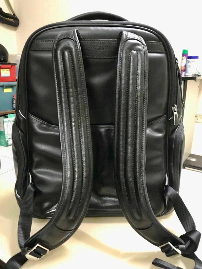Tumi Premium Arrive Bradley calfskin leather backpack Men s