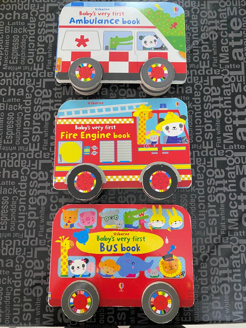 Usborne Baby Board Books Ambulance, Fire Engine, Bus, Hobbies & Toys, Books & Magazines