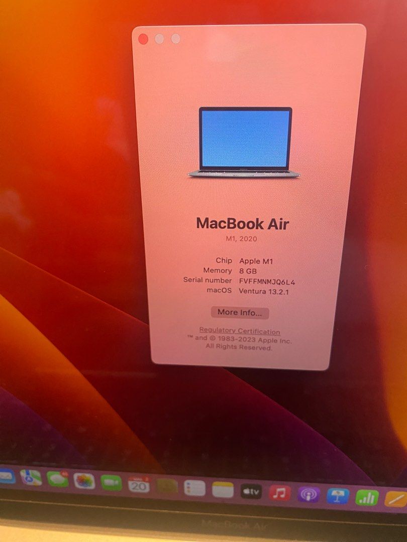 Used Macbook Air M1 8GB RAM 256GB SSD, Computers & Tech, Laptops