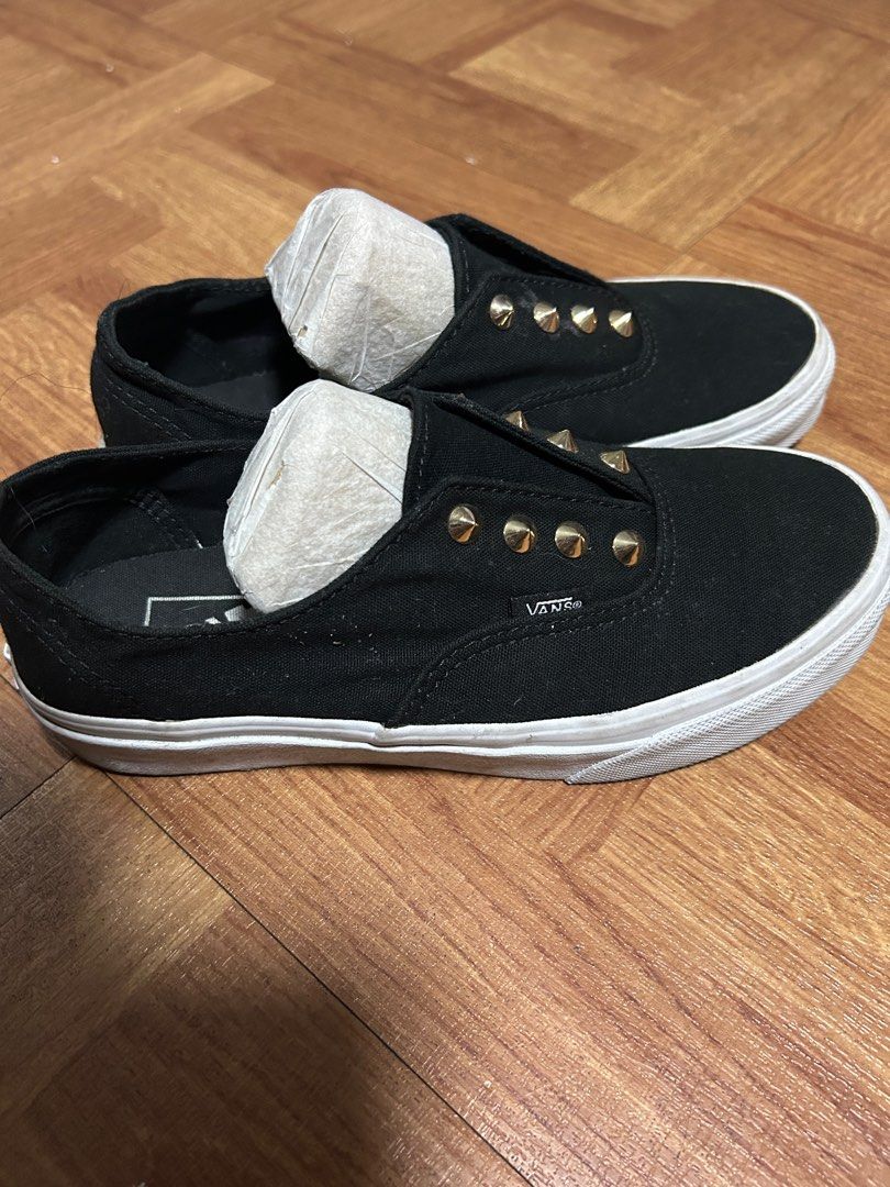 Van's laceless studded Sneakers (Category: Sneakers) located in Manila. Submitted by queenbeea (Listing ID 1221780236, Image 2). Description: Authentic Van's laceless slip on sneakers size 36- Fits 5.5 to 6 womens used twice. comes with original box price is negotiable.