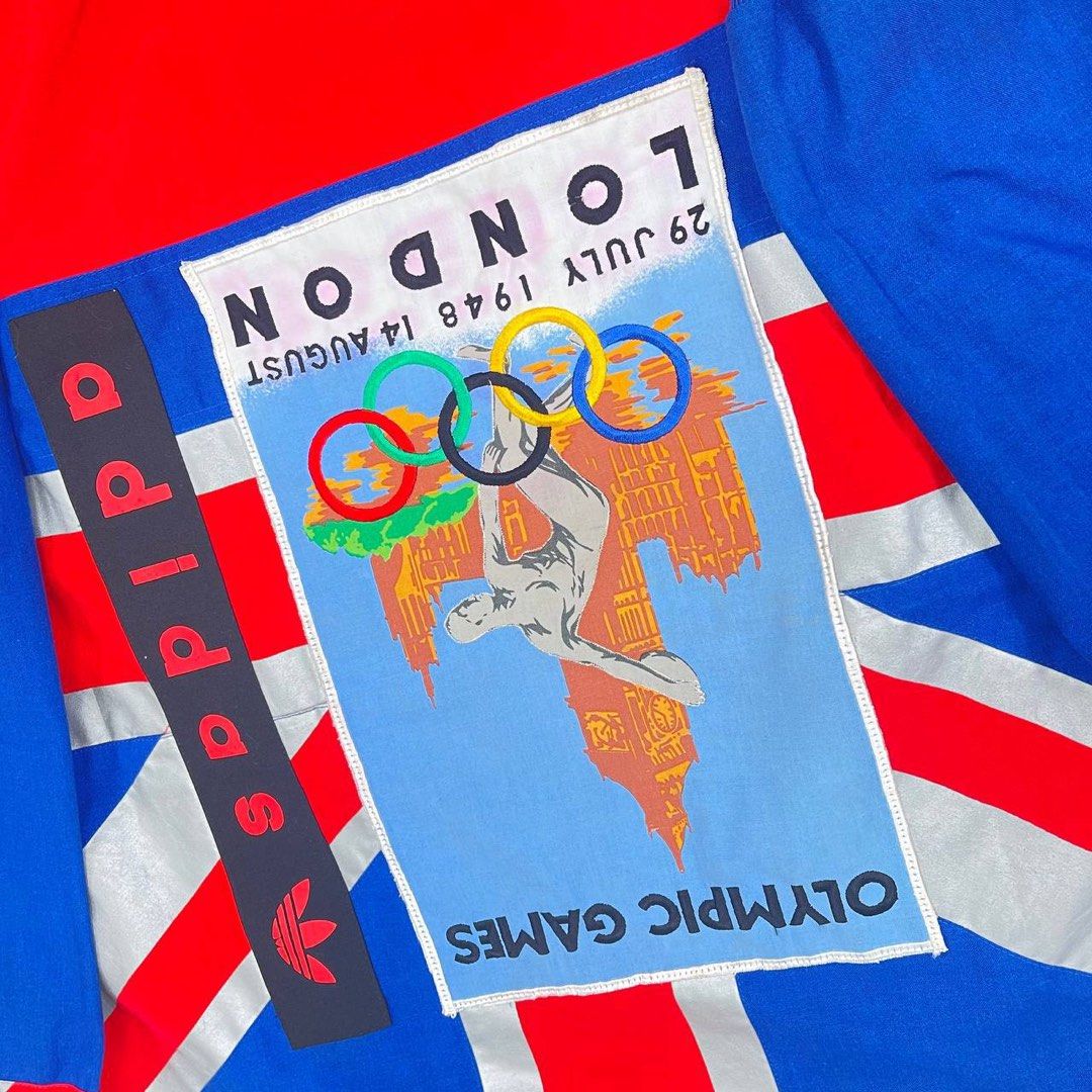 Vintage 90s Adidas Olympic London Sweatshirt, Men's Fashion, Coats
