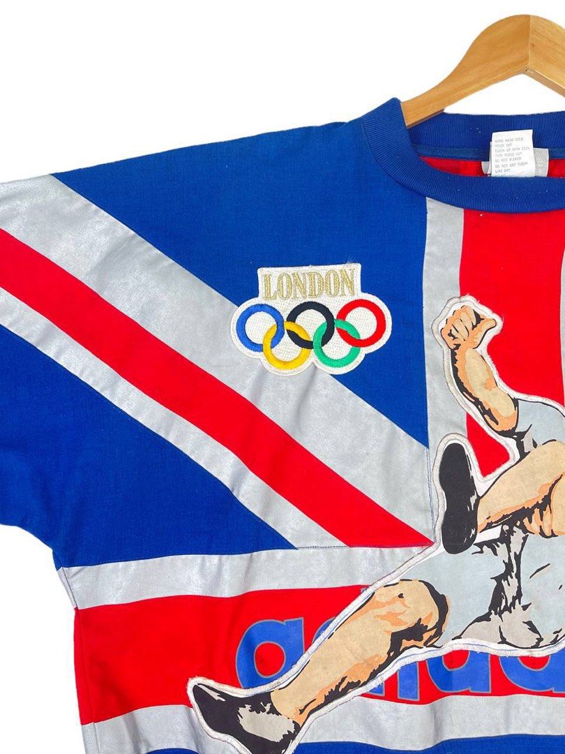 Vintage 90s Adidas Olympic London Sweatshirt, Men's Fashion, Coats