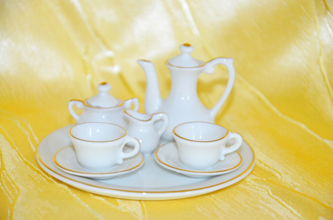 vintage fine porcelain tea/coffee miniature set on Carousell