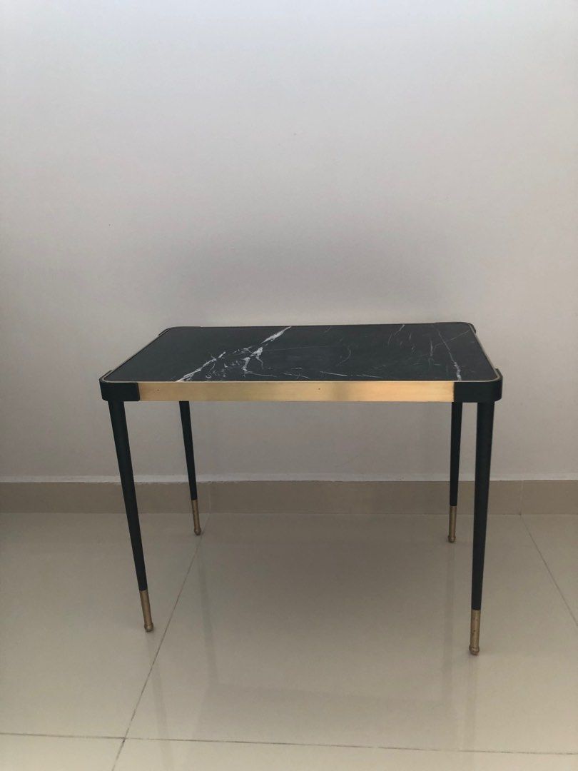 Vintage Rectangle small granite solid table, Furniture & Home Living