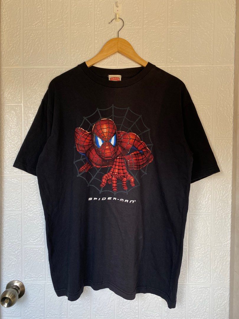 Vintage Spiderman Movie Tee (Category: Tshirts & Polo Shirts ) located in Calamba. Submitted by bilinakayoplsmuralang. (Listing ID 1221820976, Image 1). Description: Vintage Bootleg Spiderman Movie Tee Size XL Width 23 Length 29 In Great Condition despite its age Immaculate Fading No other issues 800 php.