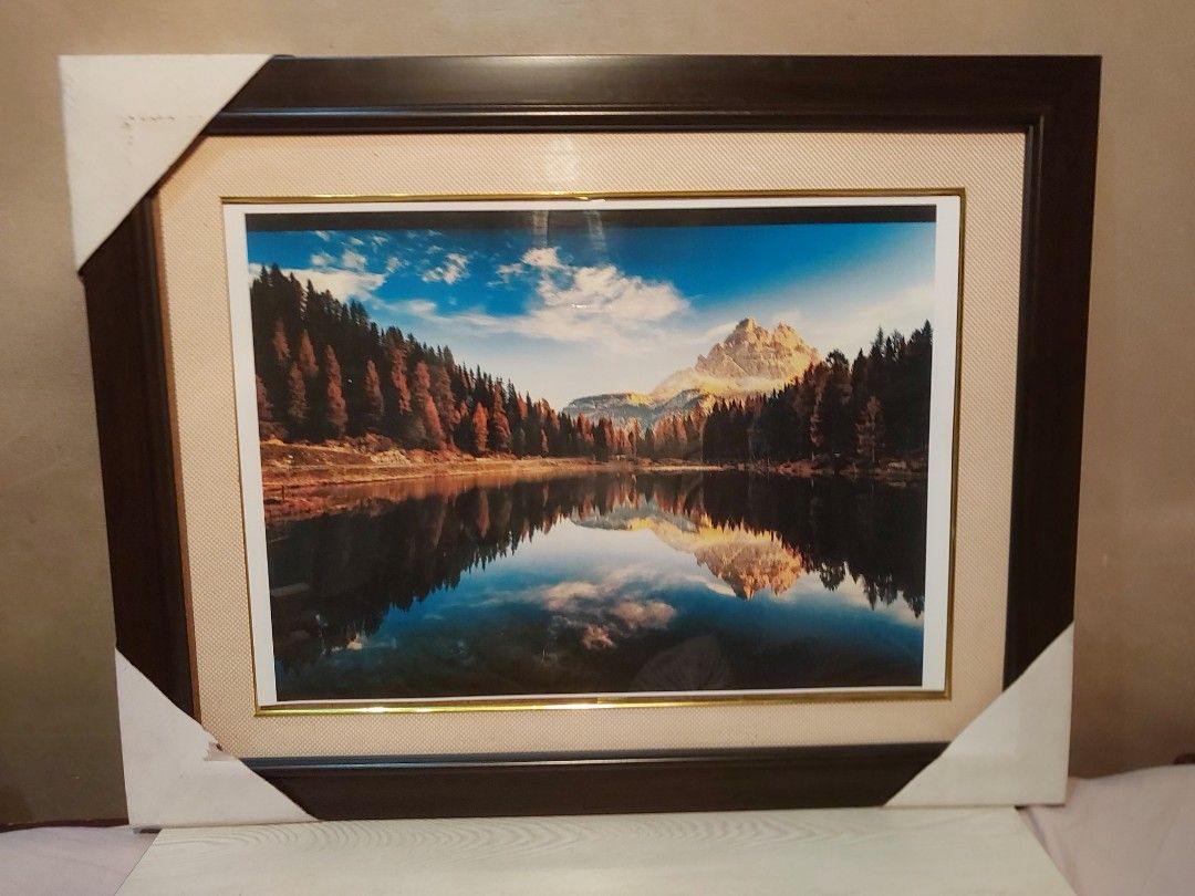Vintage Wooden Photo Frame Nature Landscape 18 x 22" on Carousell