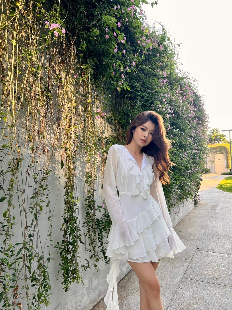White Escapism Mini Dress Mini dress party dress birthday dress casual dress