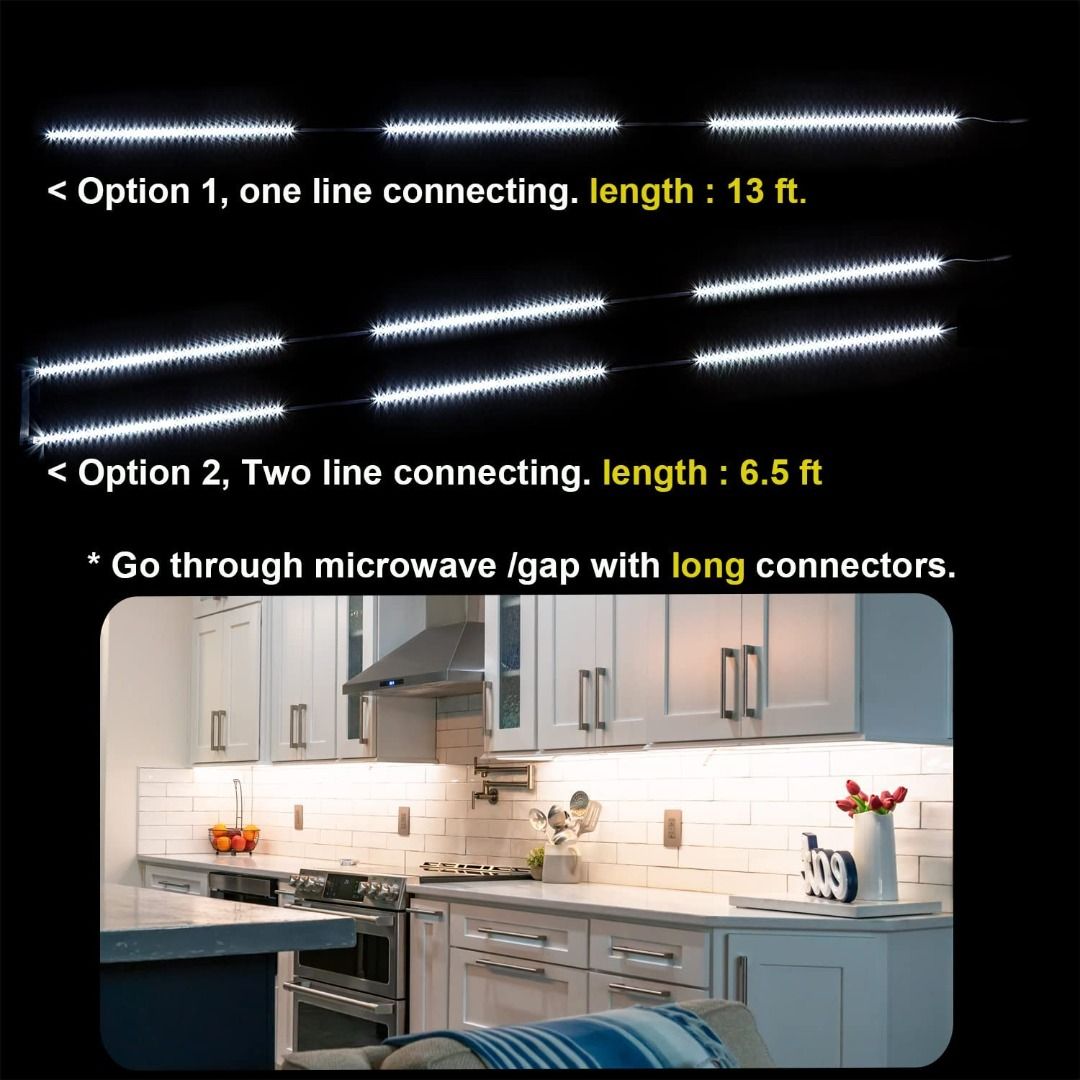 WOBANE Under Cabinet Lights Kitchen LED Lighting Kit 8 PCS