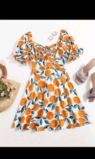 Worn Once Orange 🍊 print sun dress XL