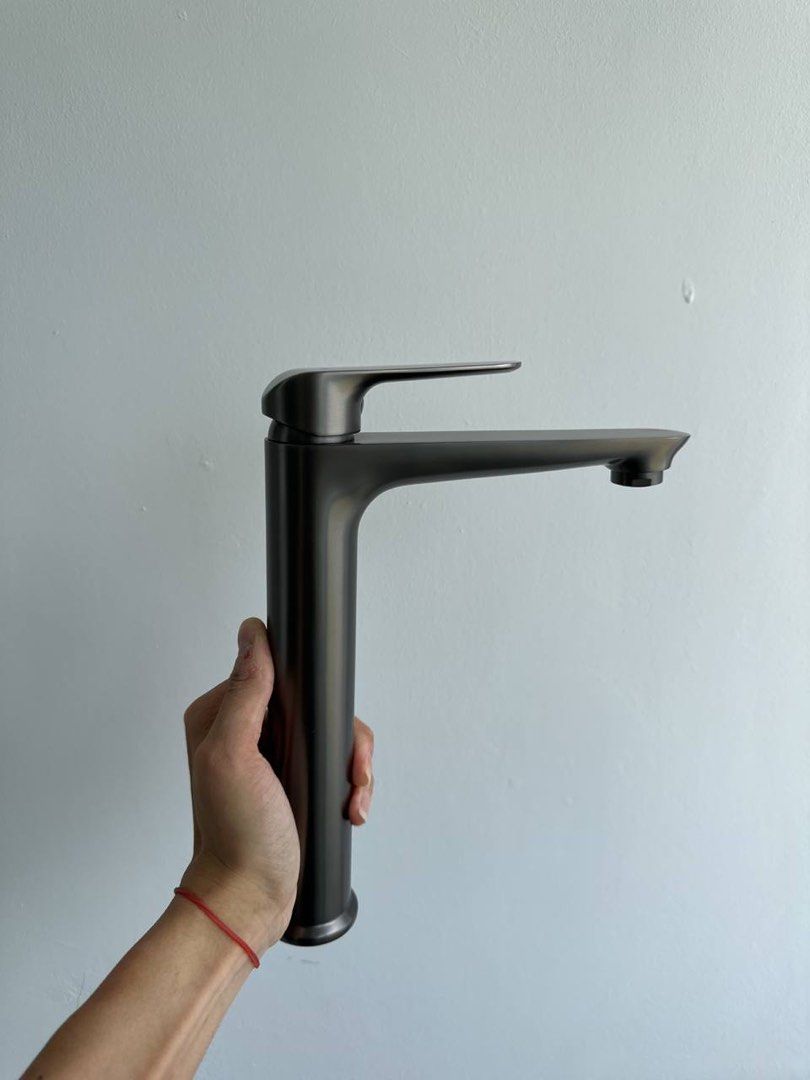 Zaffiro tall basin mixer (gun metal), Furniture & Home Living, Bathroom