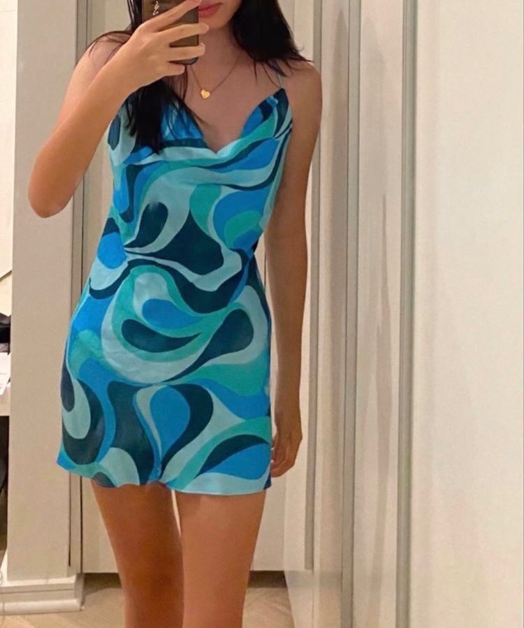 Zara blue swirl dress Clearance