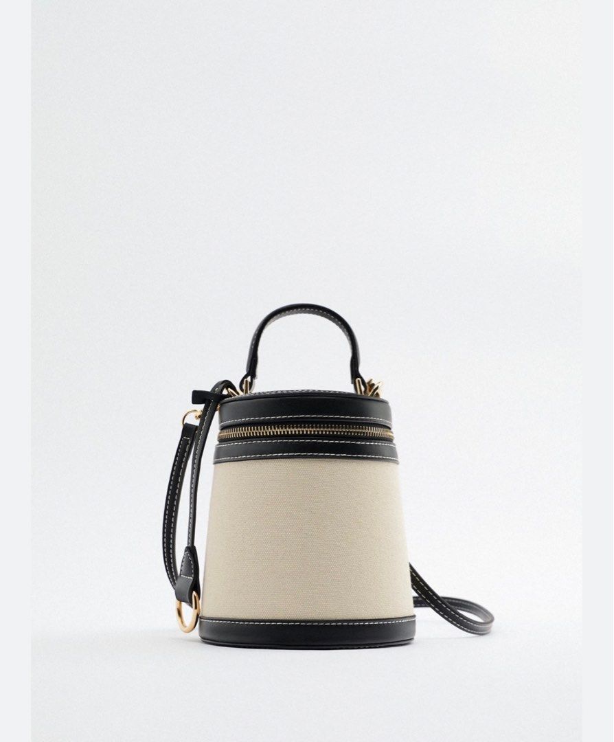 Canvas bucket bag zara clearance