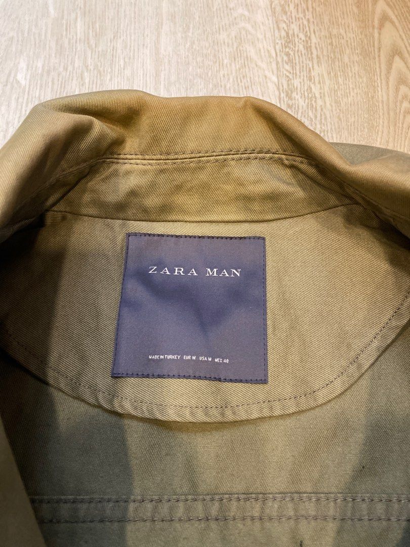 Zara Field Jacket M Olive green, Men's Fashion, Coats, Jackets and Outerwear on Carousell