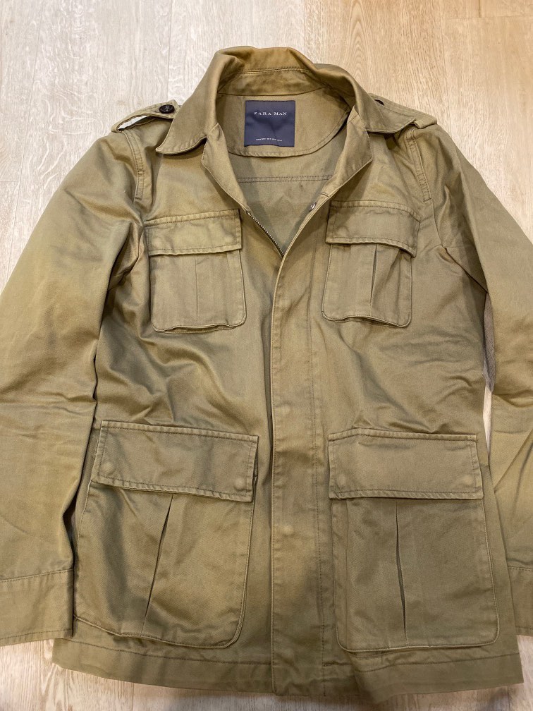 Zara Field Jacket M Olive green Men s Fashion Coats Jackets