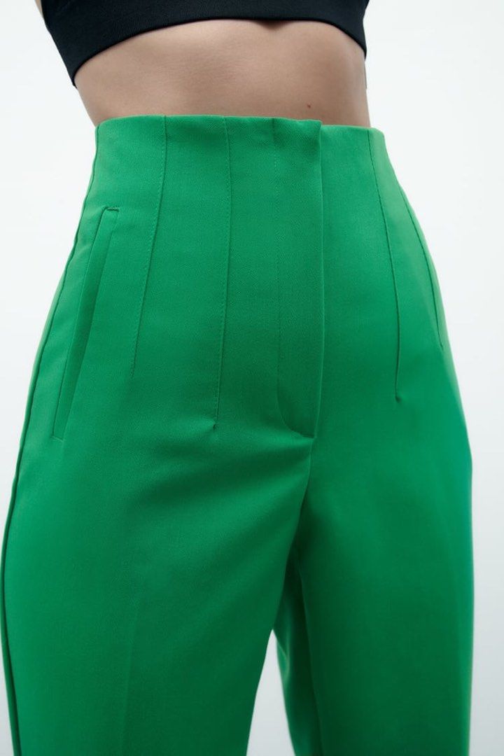 Zara highwaist trouser (Category: Other Bottoms) located in Mandaue City. Submitted by lux_declutter (Listing ID 1221760876, Image 1). Description: Brand new without tag. Size small Color: green RFS: wrong size. Orig price 2295 .