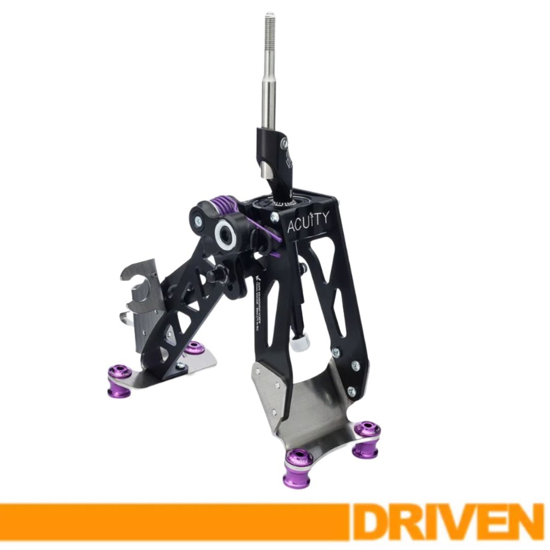 Honda Civic Type R FK8 Acuity Fully Adjustable Short Shifter (Category: Accessories) located in Singapore. Submitted by driven.sg (Listing ID 1221924641, Image 2). Description: Specs Throw is highly adjustable and can be reduced substantially Gate spacing can also be adjusted Knob height-adjustable +24mm/-10mm compared to stock Aluminum and Stainless Steel frame for efficient compliance reduction Honed bronze bushings and wear-compensating spheri
