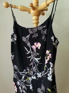 1. STATE black floral rayon jumpsuit