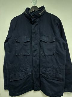 鋪棉牛仔立領外套