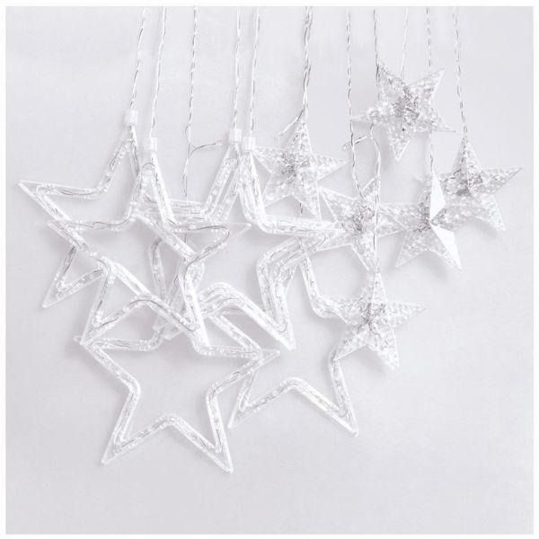 [STARZ] 8 Modes, 2.5 Meter 12 Stars Warm White Fairy icicle Curtain ...