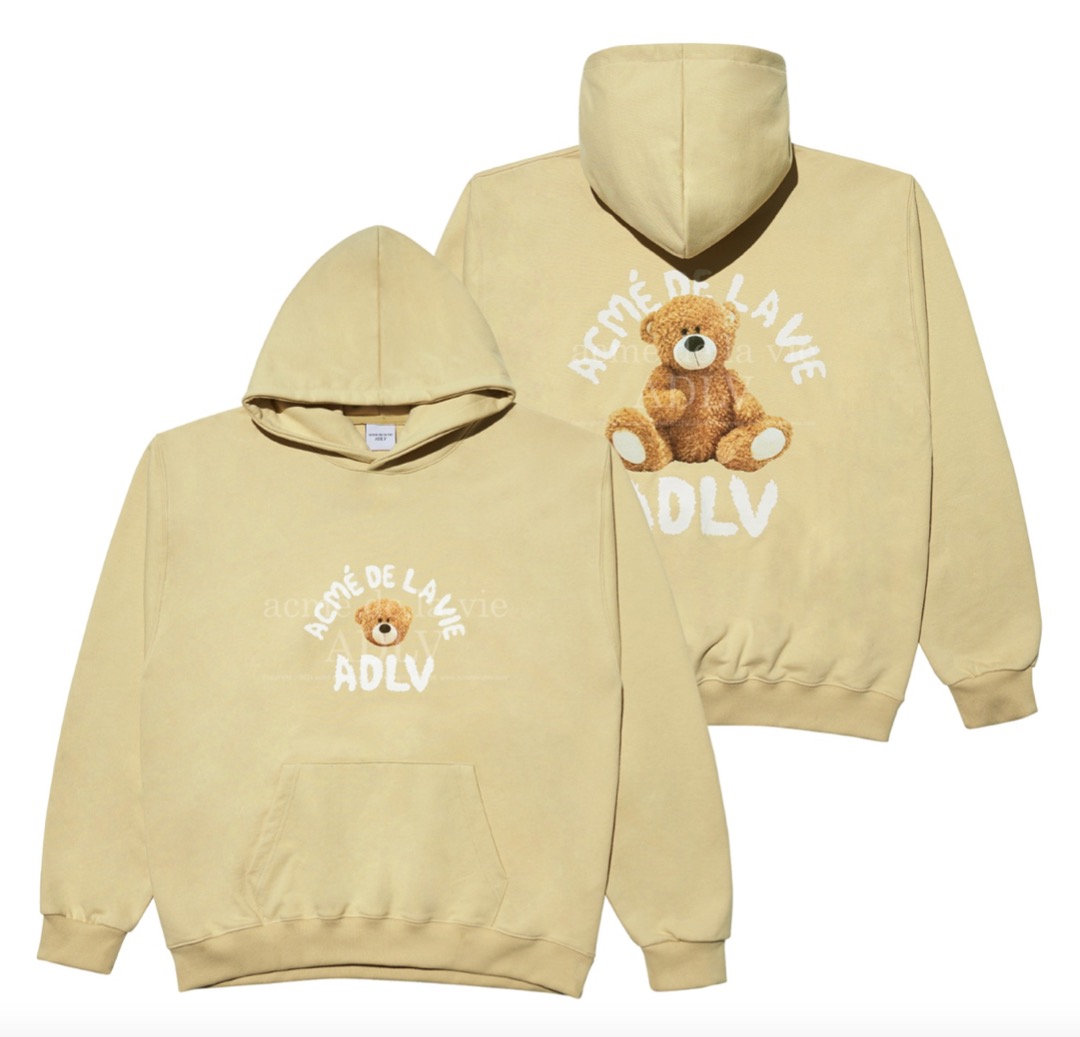 ADLV Teddy Bear Hoodie, Men's Fashion, Tops & Sets, Hoodies on Carousell