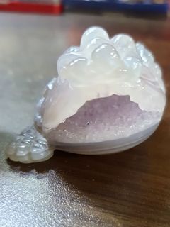 AGATE AMETHYST 3 LEGGY FROG 玛瑙紫晶三角蟾蜍。