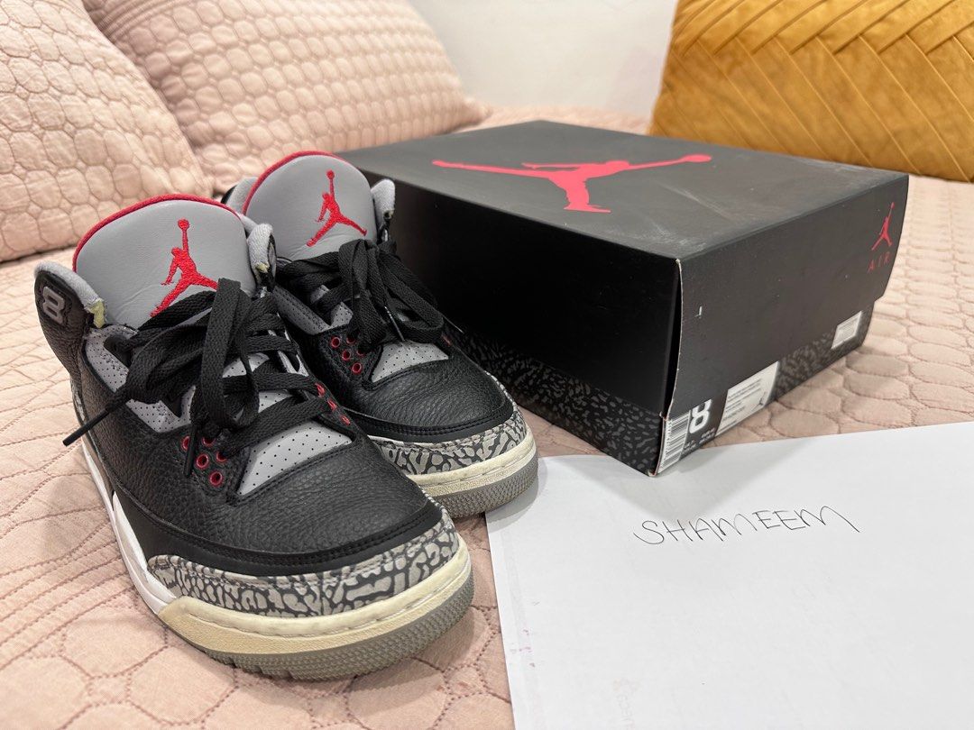 Air jordan 3 black cement 2018 discount