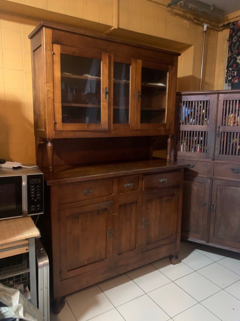 Antique Buffet Hutch Kitchen Furniture & Home Living, Furniture, Shelves,