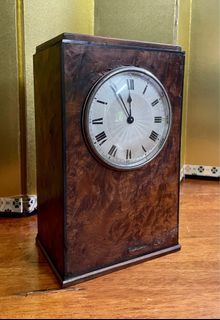 Antique Swiss " BUREN " Mechanical Table Clock " MADE BY DAD " Rare Casing personally Made 14x9x22cms COLLECTABLE 10 Days  Movement