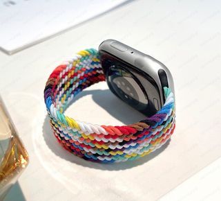 apple watch braided rainbow strap