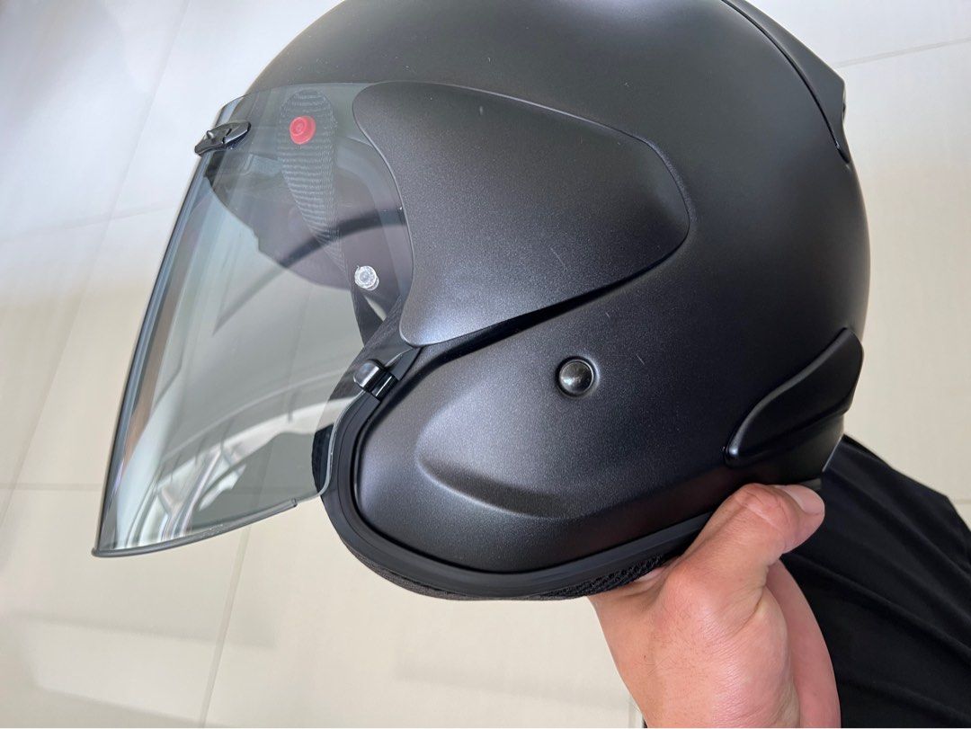Arai ram helmet L size (Category: Motorcycle Accessories) located in Singapore. Submitted by jurong8168 (Listing ID 1221922431, Image 2). Description: Wore only 6-7 time. After tat sold off my bike, 20 years no ride. Jus buy and ride for fun. Now this helmet as good as new. With recipt. Extra orginal wind shield tinted. And original clear shield. Original paper and hemlet bag. Condition 99% .