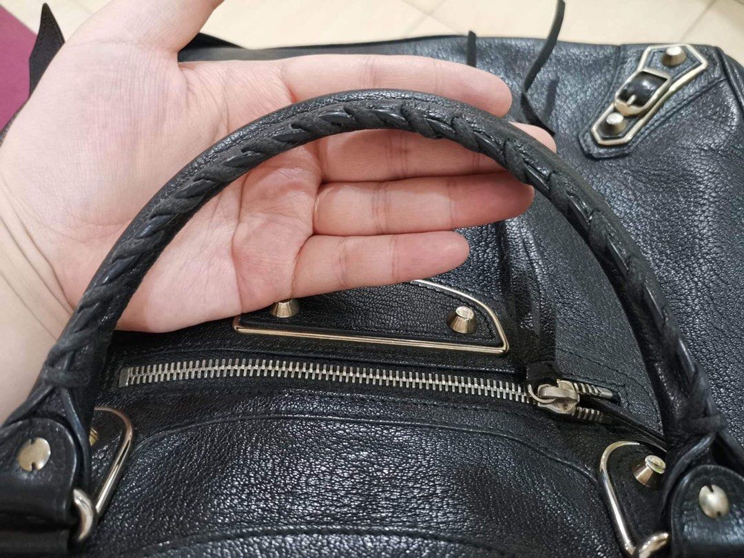 Authentic Balenciaga Velo Black in Silver Hardware (Category: Luxury Bags & Wallets) located in Meycauayan. Submitted by clareyfied (Listing ID 1221960094, Image 3). Description: Gently used Balenciaga Velo in black silver hardware ₱35,000.00 plus SF Negotiable for sure buyers. Payment is via Gcash or BDO Shipping is via Lalamove or Grab if within MM and LBC is provincial.