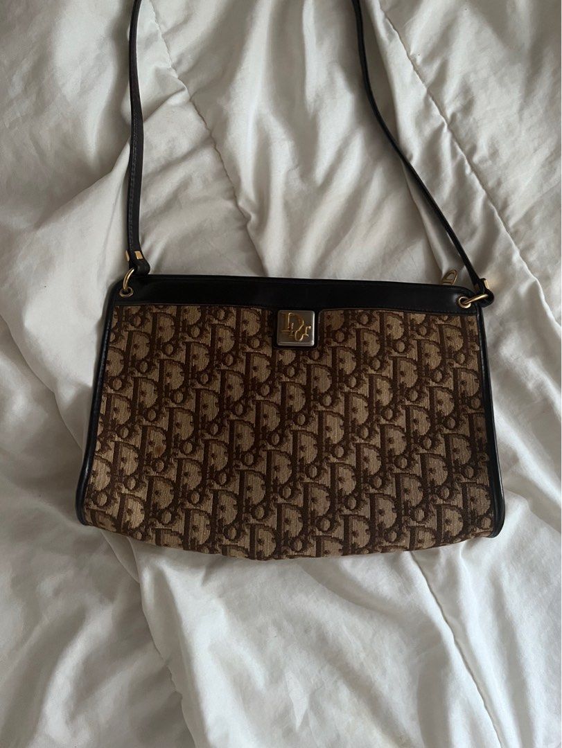authentic vintage dior monogram shoulder bag