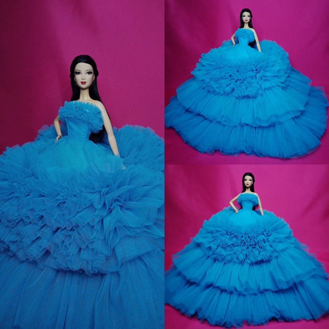 Barbie doll blue gown (Category: Evening dresses & gowns) located in Caloocan City. Submitted by nephytyry (Listing ID 1221951615, Image 1). Description: Blue gown for barbie inspired by cinderella With petticoat Super ganda sa personal.
