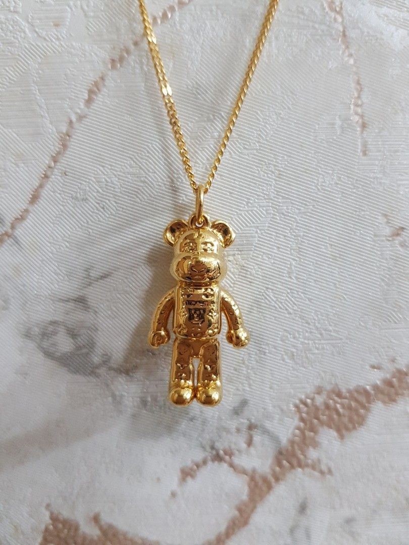 Bear pendant 999 gold 100 real 999 pawnable gold Luxury