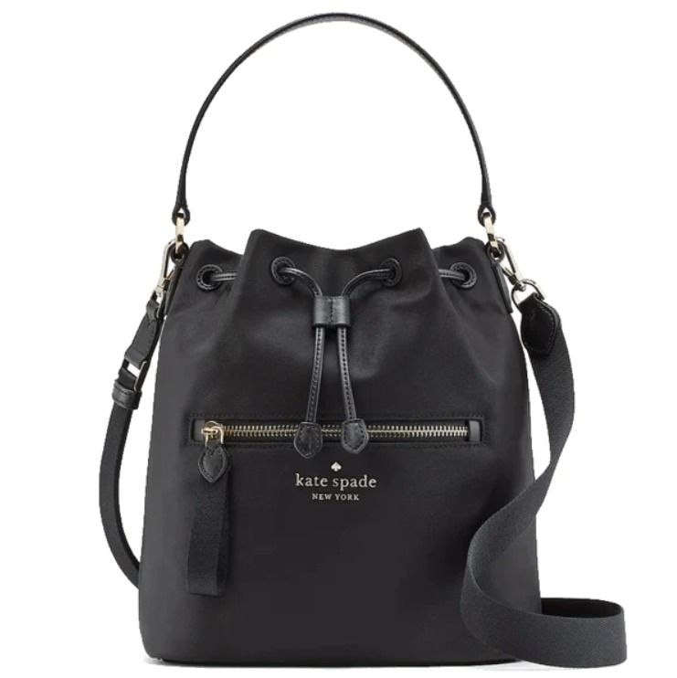 BRAND NEW AUTHENTIC INSTOCK KATE SPADE CHELSEA THE LITTLE BETTER NYLON BUCKET BAG KA594 IN BLACK