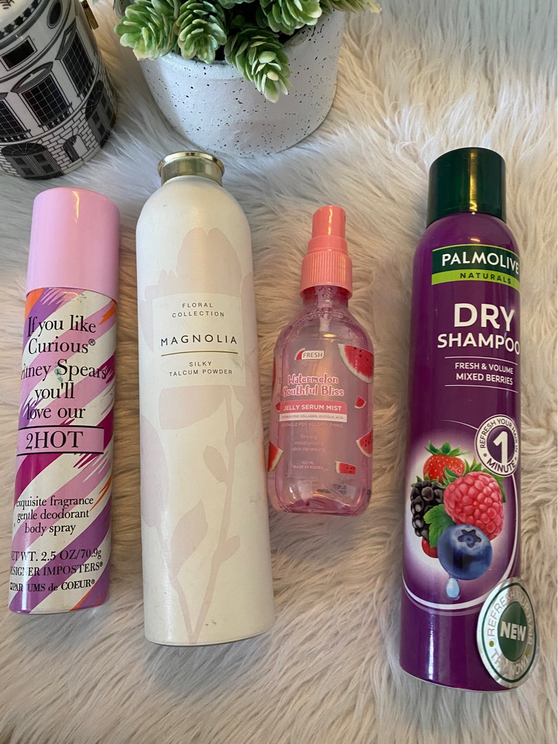 Dry shampoo, face mist, talcum powder, US brand deo perfume spray