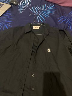 CALLIE COTTON SHIRT BLACK / kemeja / top