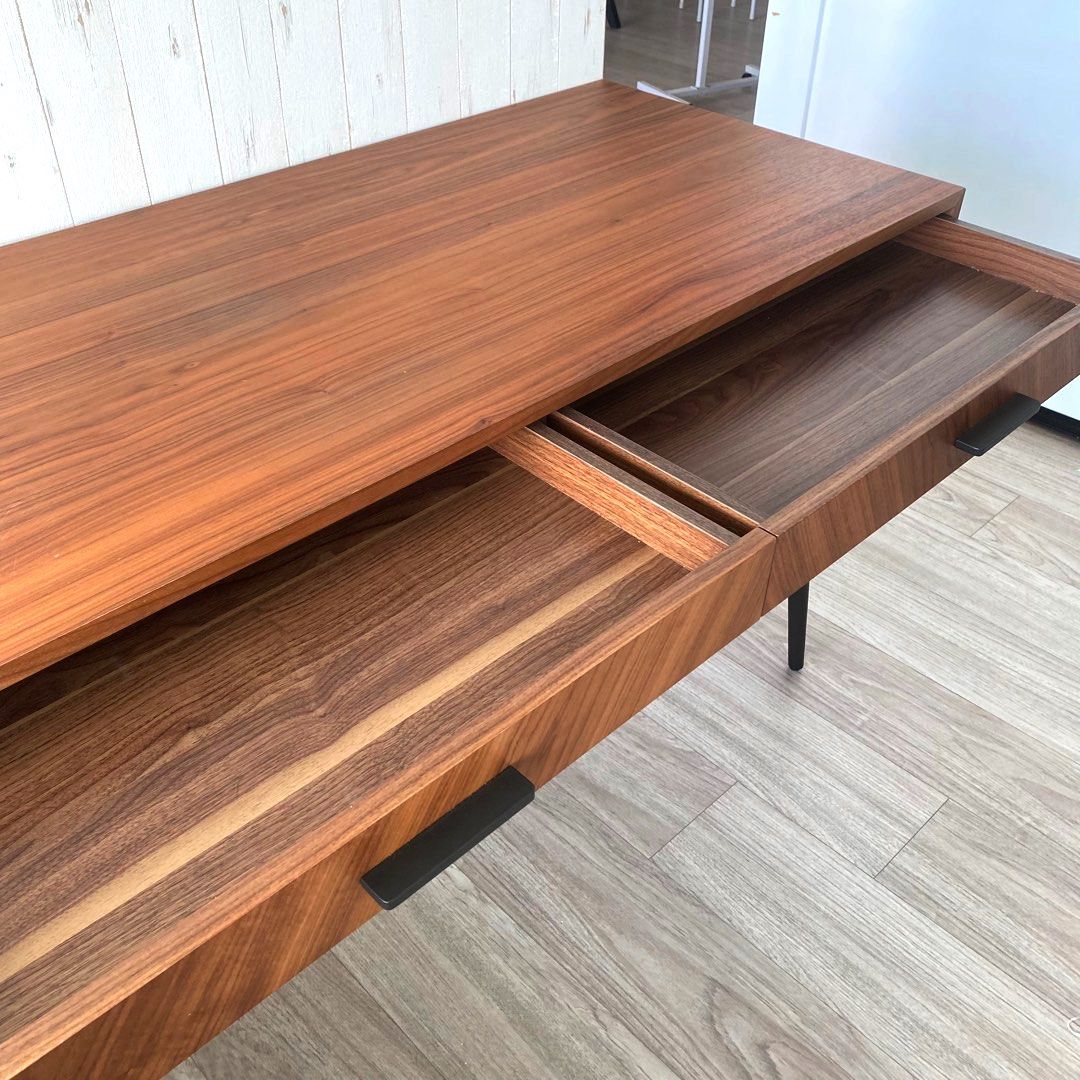 Castlery Parker Study Office Work Desk (Walnut Brown Wooden), Furniture