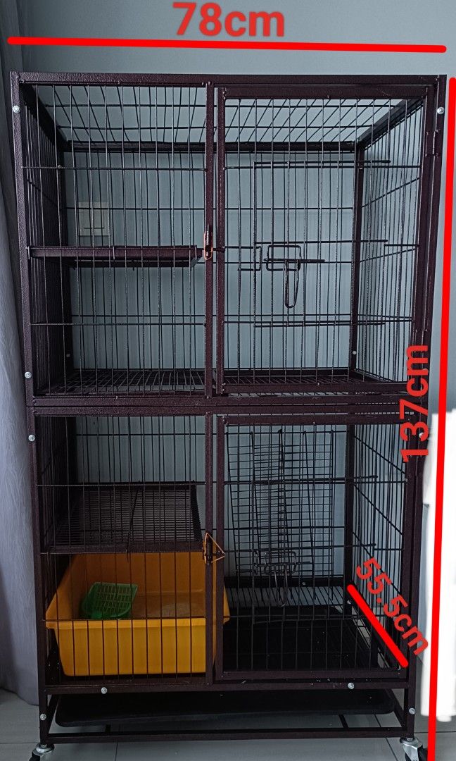 Cat cage, 4 lvl big cage with wheels. Sangkar Kuching 4 tingkat dgn