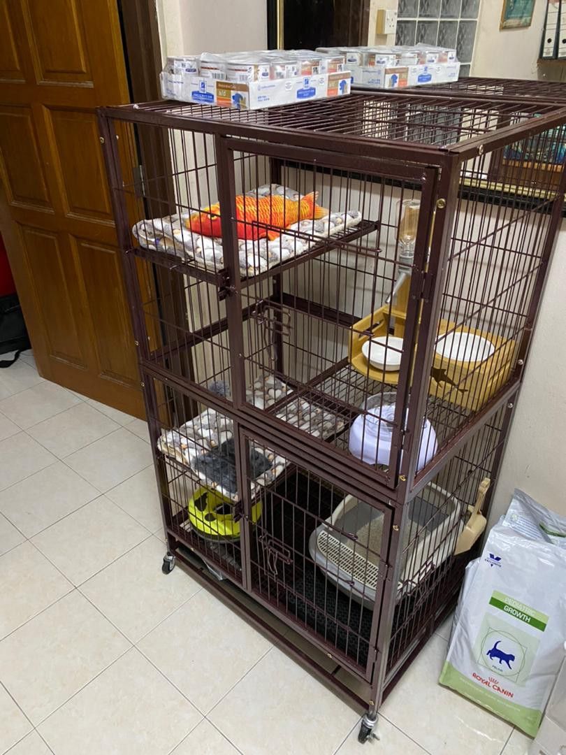 Cat cage, 4 lvl big cage with wheels. Sangkar Kuching 4 tingkat dgn