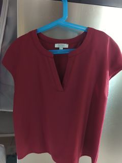 Love Bonito Cat sleeve Essentials maroon top